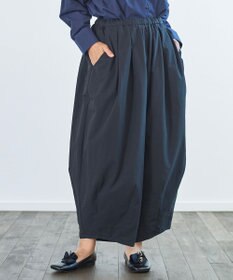 muuc 〈綿100%〉〈涼しいワッシャー生地〉〈裾タック入り〉〈ワイドシルエット〉サーカスパンツ