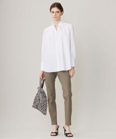 ICB 【洗える】コットンナイロンタイプライター デザインカラーブラウス