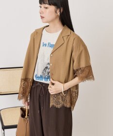 AMERICAN HOLIC レース切り替え半袖シャツ
