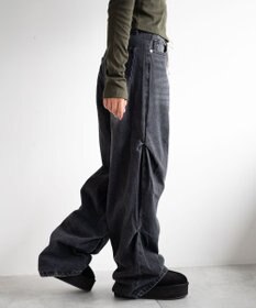 WEGO ドロストコードフレアデニム