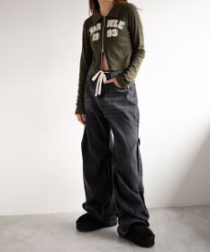 WEGO ドロストコードフレアデニム