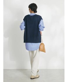 CRAFT STANDARD BOUTIQUE 【洗える】ニットベスト+バンドカラーシャツ-SET