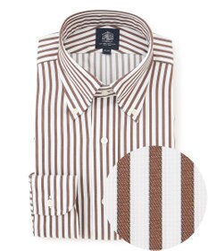 J.PRESS MEN 【PREMIUM PLEATS / 形態安定】スーピマコットンパナマストライプ シャツ / B.D.