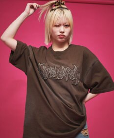 WEGO 【ユニセックス着用ITEM】ダメージアップリケグラフィックT（SS）