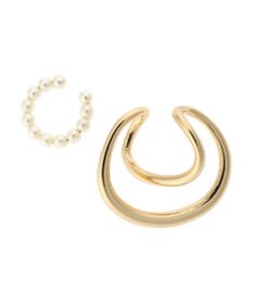 AMERICAN HOLIC ダブルカーブ×パールセットイヤカフ