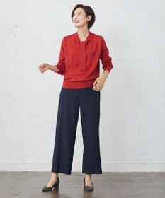 J.PRESS LADIES S 【洗える】LANTECシャークスキン セミワイド パンツ