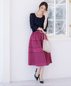 Tiaclasse L 【新色追加・洗える】幅広く活躍が期待できるレース切替スカート