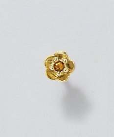 Phoebe 【金属アレルギー対応】プチフラワービジュースタッドピアス　オレンジ/ニッケルフリー（片耳）
