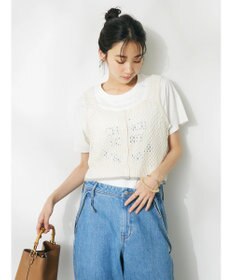 CRAFT STANDARD BOUTIQUE 配色メッシュニットビスチェ