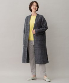 自由区 【リバーシブル】ウールリバー ノーカラーロングコート