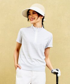23区GOLF 【WOMEN】モノグラム柄 ハーフジップカットソー