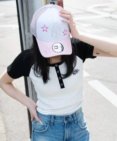 WEGO グラフィックラグランヘンリーネックT