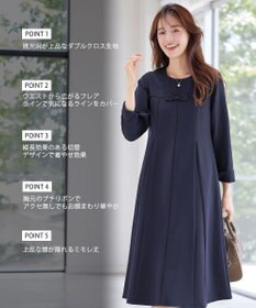 Tiaclasse L 【安田美沙子さん着用・洗える】フレアAラインリボンワンピース