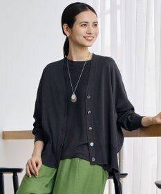 自由区 L ドライシアーファインゲージ カーディガン