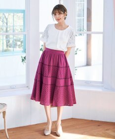 Tiaclasse L 【新色追加・洗える】幅広く活躍が期待できるレース切替スカート