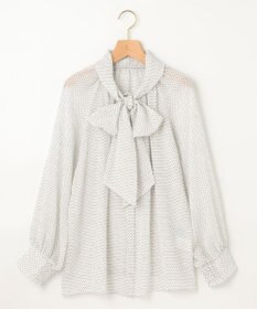 組曲 【前後着用可】サッカードビードットプリント ブラウス