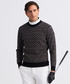 23区GOLF 【MEN】モノグラムジャガードニット ブラック系5