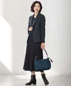 J.PRESS LADIES L 【洗える】パウダリージャージー ランダムプリーツ スカート