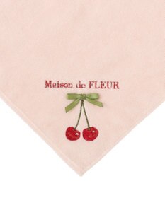 Maison de FLEUR チェリー刺繍タオルハンカチ