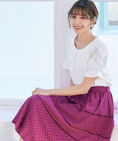 Tiaclasse L 【新色追加・洗える】幅広く活躍が期待できるレース切替スカート