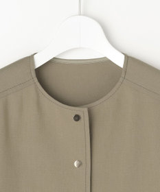 自由区 【カタログ掲載・セットアップ対応】リネンストレッチノーカラー ジャケット