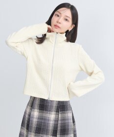 earth music&ecology ベロアケーブルＺｉｐカーディガン