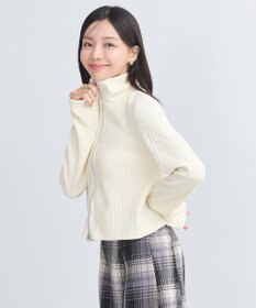 earth music&ecology ベロアケーブルＺｉｐカーディガン