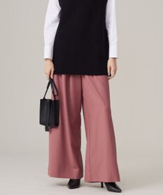 ICB 【洗える】 ウールヴィスコースストレッチ タックパンツ