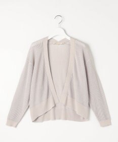 自由区 【洗える・XSサイズあり】ハイツイストコットンアセテートメッシュ カーディガン