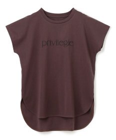 UNFILO L BEAUTY FORM ロゴ刺繍フレンチスリーブTシャツ