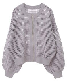 AMERICAN HOLIC ジップアップメッシュニットカーディガン