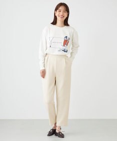 SHARE PARK LADIES 【洗える】ストレッチポンチ テーパードパンツ