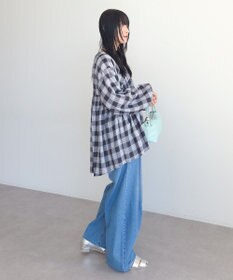 Green Parks 【しゃれシャツ】イージーケアＶネックチェックブラウス