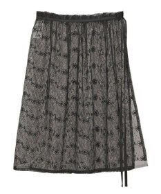 earth music&ecology フラワー刺繍レイヤードスカート