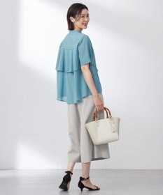 J.PRESS LADIES 【WEB限定カラーあり・洗える・速乾・接触冷感】リライムライトローン バックフリル ブラウス