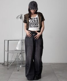 WEGO 半袖ドロストWジップパーカー