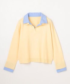 ANY L ファブリックコンビスキッパーニット