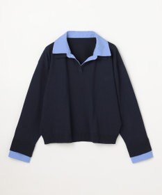 ANY L ファブリックコンビスキッパーニット