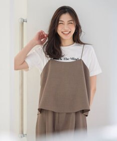 ANY 【2SET/洗濯機可】テックリネンキャミソール×パンツセットアップ