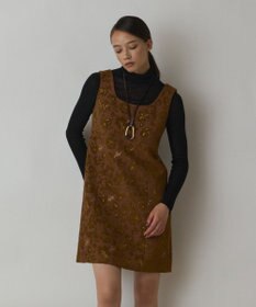 GRACE CONTINENTAL サラサジャガードミニワンピース