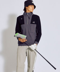 PW CIRCULUS 今が旬トップス！【ドライな肌触り / UV遮蔽率98.9% UVカット / ストレッチ】【MEN】ワッフルハーフジップトップス  ゴルフ