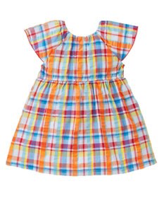 MIKI HOUSE HOT BISCUITS 【80-120cm】 チェック柄 フレンチスリーブ ワンピース