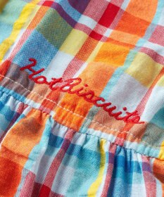 MIKI HOUSE HOT BISCUITS 【80-120cm】 チェック柄 フレンチスリーブ ワンピース