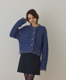 GRACE CONTINENTAL ツイードニットショートカーディガン