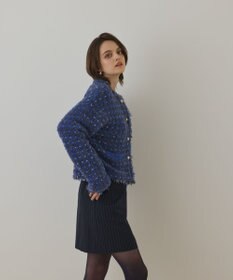 GRACE CONTINENTAL ツイードニットショートカーディガン