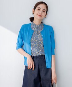 組曲 【5色展開・洗える】MINA半袖 カラーカーディガン