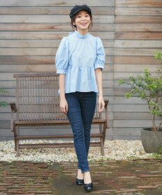 Feroux 【新色追加・ONWARD CROSSET MAG掲載】バックリボンパフスリーブ ブラウス