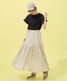 ANY 【ウエストゴム】モールストライプティアードスカート