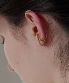 Phoebe <オンワード限定セット>【金属アレルギー対応】シューティングスターステーションネックレス×ワンタッチドレープイヤーカフ/サージカルステンレス