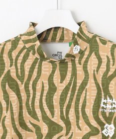 PW CIRCULUS 【UV遮蔽率99.5%  UVカット/速乾/ストレッチ】【MEN】ストライプカモフラ モックT ゴルフ